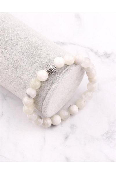 Ecelike Natural Stone Moonstone Bracelet 8 Mm