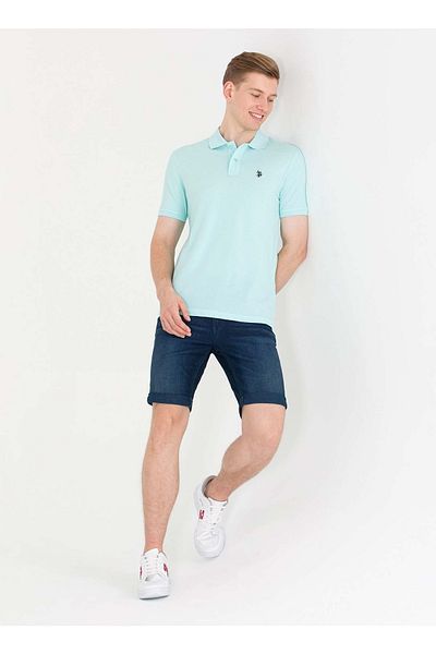 U.S. Polo Assn. تيشيرت رجالي بياقة بولو باللون الأخضر Gtp04ıy023