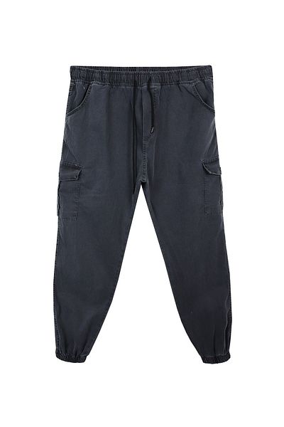 marufshop Jogger τζιν παντελόνι Anthracite με τσέπες φορτίου Κατάλληλο για άνδρες μεγάλου μεγέθους 100-156 κιλά