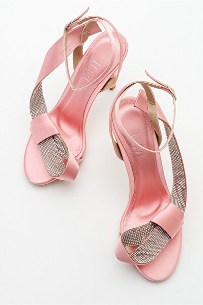 LuviShoes Pares Pink Satin Women's Heeled Shoes