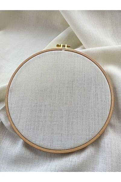 fabricorg Linen Punch Etamine Embroidery Fabric Cream (50X160 CM)