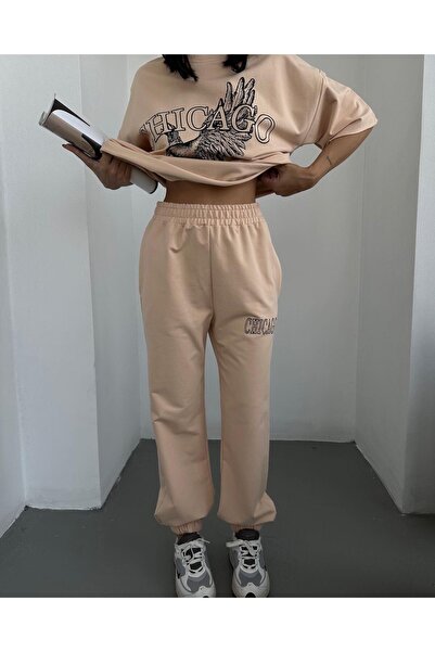 Machetta Large Size Eagle Printed Pocket Lettering Oversize Bottom Top Summer Suit