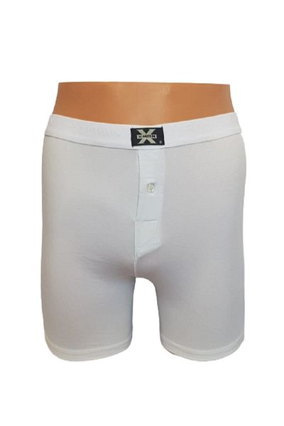 X-Man Ανδρικό λευκό μονόχρωμο Stretch Boxer με κουμπιά 3 τμχ