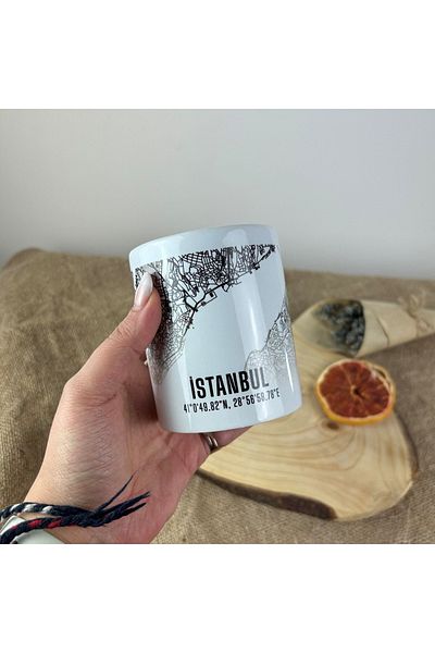 Mini Street Map Istanbul City Map Printed Porcelain Mug