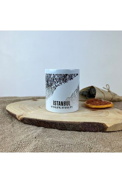 Mini Street Map Istanbul City Map Printed Porcelain Mug