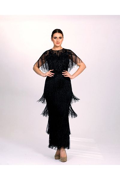 GATSBYLADY LONDON Tessa - Hand Embroidered, Jewelled Tassel Dress