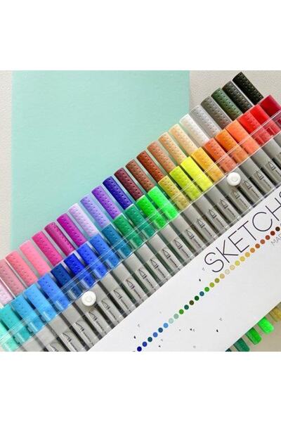 Bruno Visconti Sketch & Art Çift Taraflı Brush Pen Ve Fineliner (fırça Uçlu+ince Uç) 48 Renk