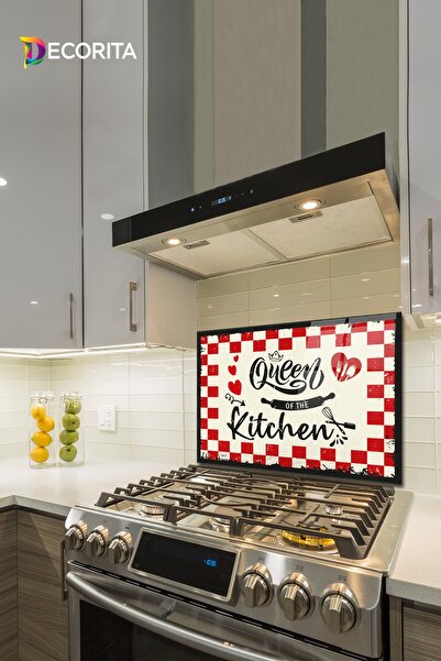 Decorita Cam Ocak Arkası Koruyucu | Kitchen Queen | 49,5cm X 76cm