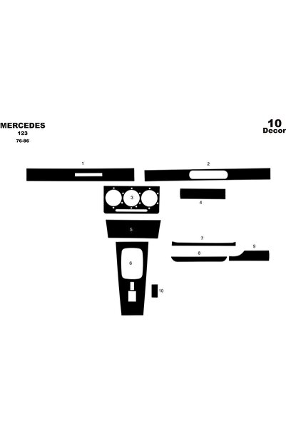 meriç cockpit design ميريتش ®   مرسيدس 123 توربيدو أمامي مطلي أسود لامع 10 قط...
