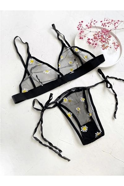 NARIYA Γυναικείο Σετ εσώρουχα με σουτιέν Daisy Floral Sexy Fancy Bralet Σετ εσώρουχα