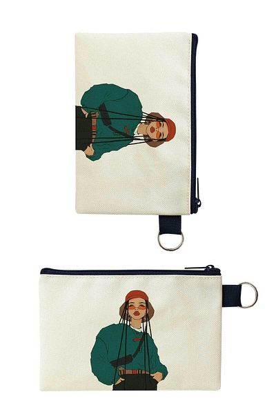 Woys Bags Women's Printed Canvas Tote Makeup Bag
