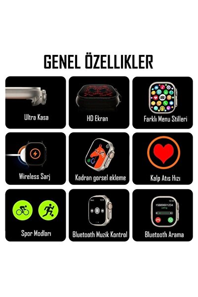 Delikan Store Torima T800 Ultra 49mm Tam Ekran Akıllı Saat