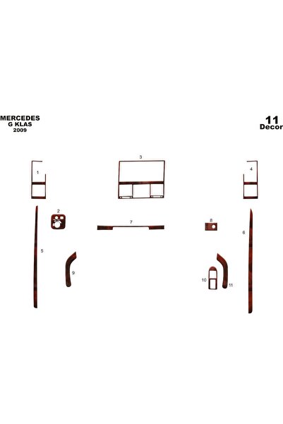meriç cockpit design ميريتش ®   مرسيدس Gl تنجيد توريد امامي ماهوجني 11 قطعة 2...