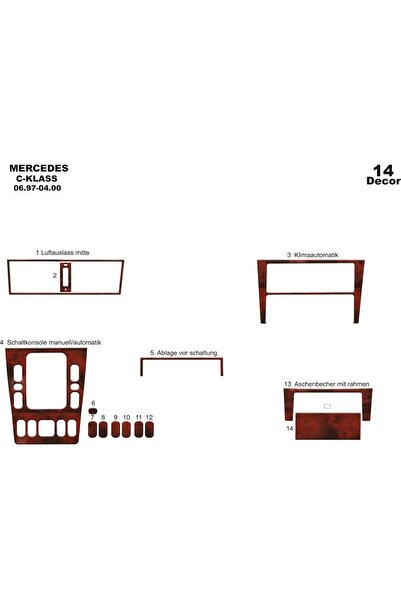 meriç cockpit design ميريتش ®   ميرسيدس C سلسلة أمامية توربيدو مطلية بالماهوج...