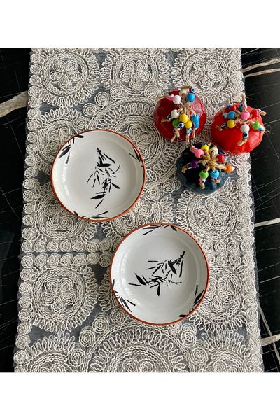 Areyma Olive Branch Model 2-Piece Round Breakfast Plate