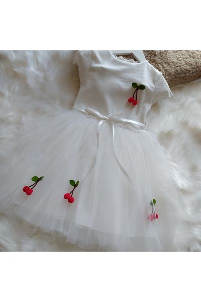 Bambam Cherry Tutu φόρεμα για κορίτσι Παιδικό αφράτο φόρεμα γενεθλίων