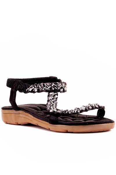 Guja Sandale negre elegante de piatră neagră de vară pentru femei