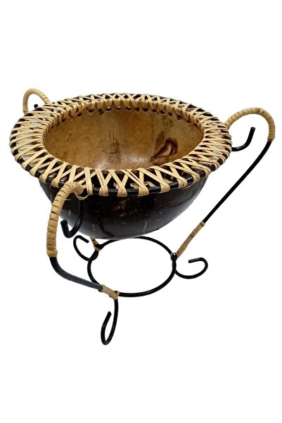 Dünyadan Hediyeler وعاء جوز الهند ذو القدم الحلزونية المعدنية - رقم 1