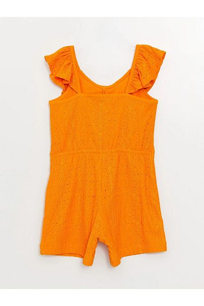 LC Waikiki Lcw Kids V-Neck Fisto Detailed Girl's Jumpsuit