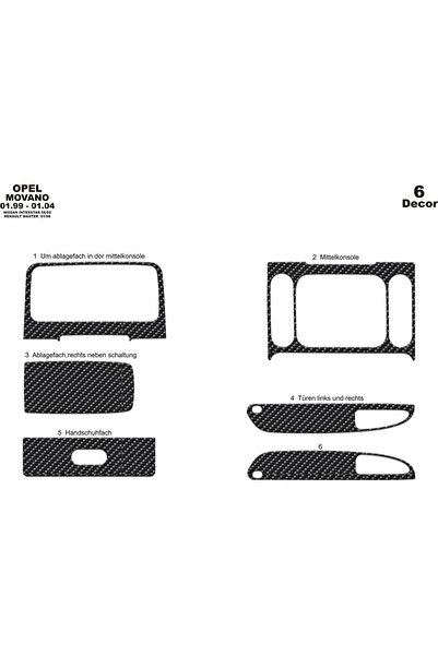 meriç cockpit design ميريتش ®   نيسان انترستار توربيدو امامي كربون 6 قطع 1999...