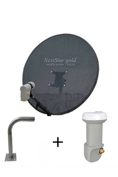NEXT NEXTSTAR 80 Cm Delikli Nextstar Gold Gri Çanak Anten Lnb Hediye L Demir (DUVARA MONTAJ İÇİN)ile Birlikte...