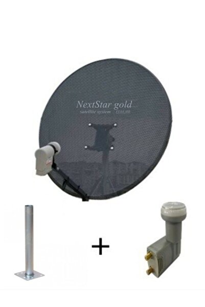 NEXT NEXTSTAR Nextstar Gold 80 Cm Delikli 0,6 Mm. Gri Renk Ofset Çanak Anten ... 2'li Lnb... 45 Cm Montaj Borusu
