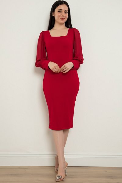 PULLIMM Rochie din șifon cu mâneci 13389