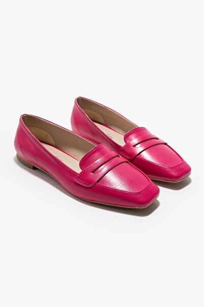 NİŞANTAŞI SHOES Dámské baleríny Justina Fuchsia Matte Flat Sole