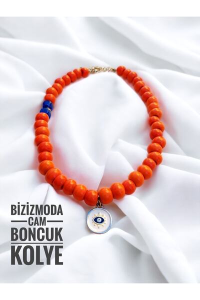 bizizmoda قلادة سيريناي مطرزة بزجاج العين الشريرة