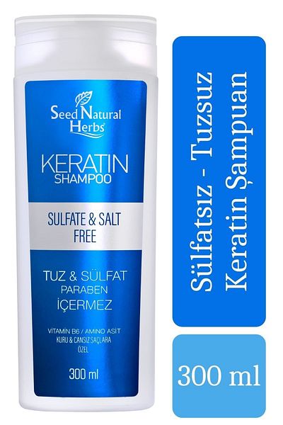 Seed Natural Herbs 300 ml Keratin Shampoo - Sulfate-free and Salt-free