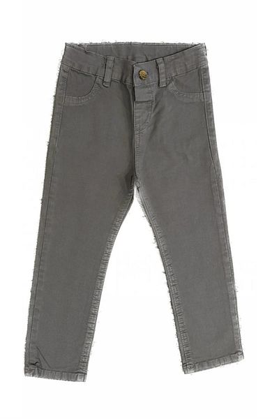 minny max Gray Color Gabardine Fabric Children's Trousers with Adjustable Elastic Waist