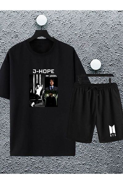 macklin Unisex Women Men Bts Army (kim,jeon,j Hope,park..) Σετ φόρμας με στάμπα μεγάλου μεγέθους μπλουζάκι και σορτς