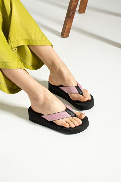 Bermody Pantofi de plajă eleganti pentru femei, cu platformă Robin, negru, ro...