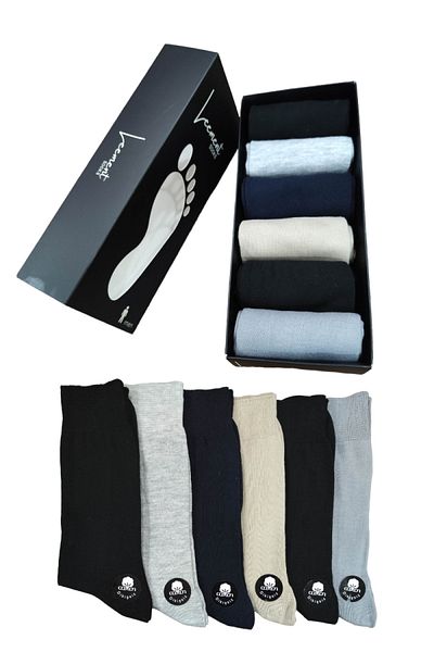 Leement socks Мъжки памучни 6 чифта безшевни тънки летни класически чорапи с плосък връх