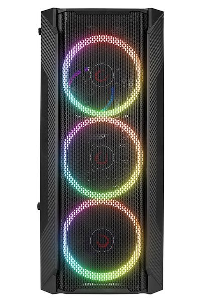 Rampage Fusion Case, 650w Power Supply, 80 Plus Bronze, Mid-tower, Rainbow Led Lighting, Tempered Glass, Atx