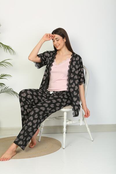 Tamay Boxer Yazlık (sabahlıklı Ip Askılı Pijama Altı) Üçlü Takım Pegasus Kuma...