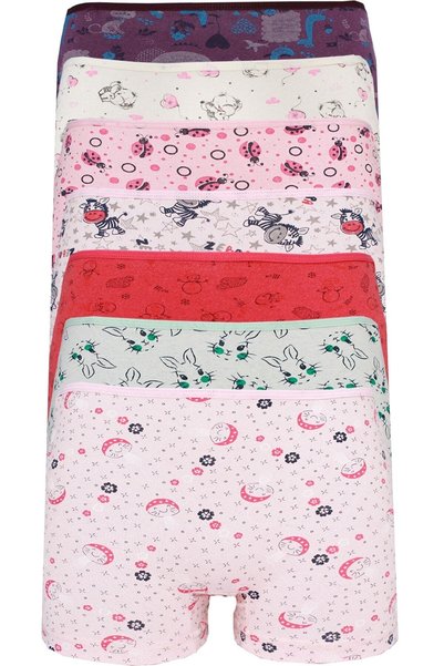 BENDEHEPSİ 6 Pack Mixed Patterned Lycra Girl's Boxers