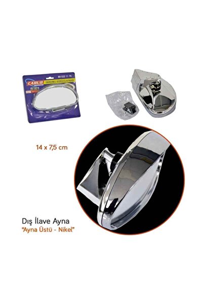 Carub Sürücü Kursu Eğitmen Ayna Üstü Dış Ilave Ayna Nikel 14x7,5 Cm Br0221178