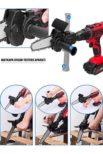 ROWERMAX Matkapa Uygun Dal Budama Testeresi Aparatı