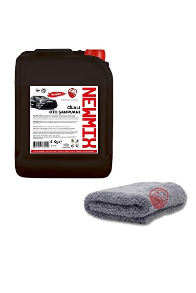 NEWMİX 5kg Ph Nötr Cilalı Oto Araba Şampuanı Oto Kurulama Bezi Büyük Boy 50x70cm
