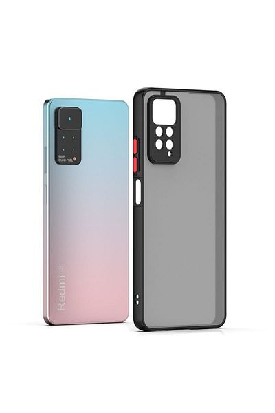 Nezih Case حافظة متوافقة مع هاتف Xiaomi Redmi Note 11 Pro 5G مع حماية للكاميرا وغطاء من السيليكون غير اللامع بحافة ملونة باللون الأسود