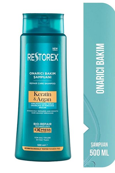 Restorex Keratin and Argan Shampoo 500 Ml - 2 Collagen and Biotin Plumping Shampoo