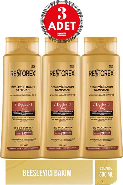 Restorex Pečující šampon 7 vyživujících olejů 500 ml 3 kusy