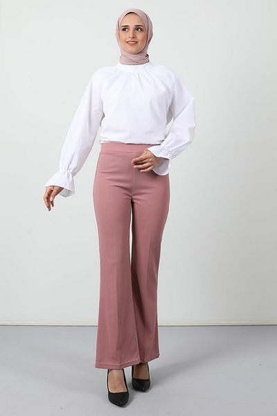 Giza Giyim Elastic Waist Spaghetti Trousers Pink