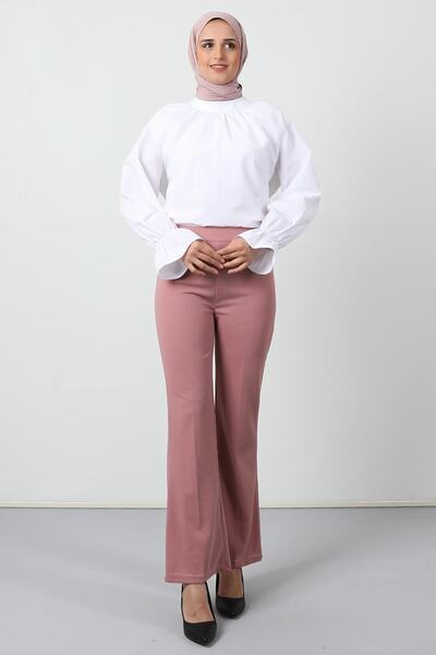 Giza Giyim Elastic Waist Spaghetti Trousers Pink