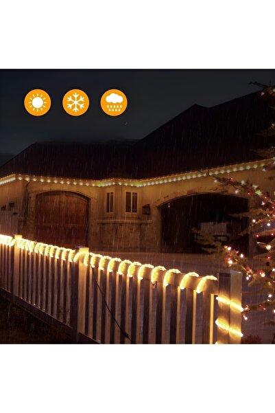 tawitec Hortum Şerit Led 220 Volt Su Geçirmez Fiş Dahil Metrede 68 Led 5730 Amber 10 Metre