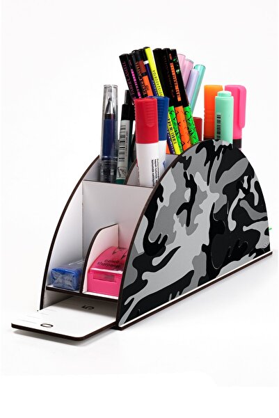 kutuTR نموذج أنماط Vip الخشبية، حامل قلم مكتبي مسطرة بألوان قوس قزح، منظم مجم...