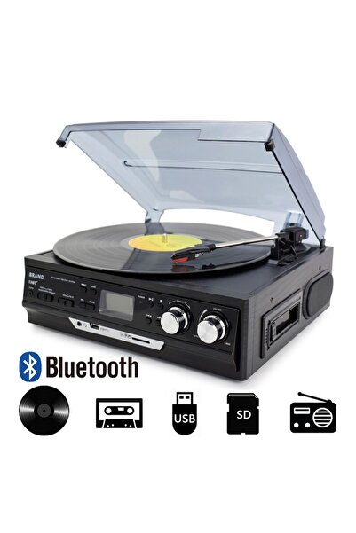 Genel Markalar Kn-27 Bluetoothlu Kumandalı Hoparlörlü Pikap Radyo Kaset Usb Mp3 33-45-78 Plaklar Çalar