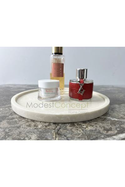 Modestmar صينية مستديرة من الرخام البيج الطبيعي