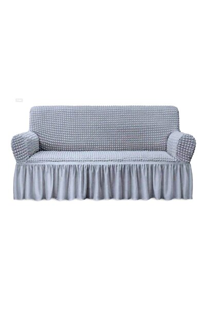 HEYTGAH Husa elastica de canapea Bürümcük Husa de canapea Lycra 3 piese Husa de canapea Burumcuk, husa gri